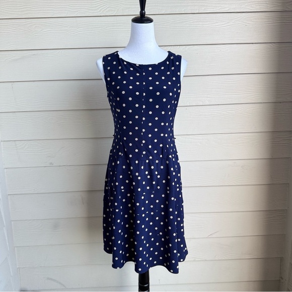 Tommy Hilfiger Dresses & Skirts - Tommy Hilfiger Navy Polka Dot Sleeveless‎ Dress | Retro Fit & Flare
